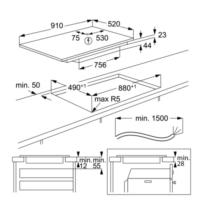 ������ ��������� 90 �"� EIV94550 ���� ELECTROLUX | ����������
