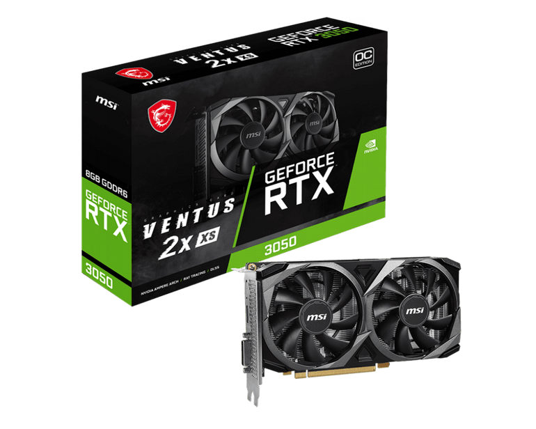 ����� ��� MSI - Nvidia GeForce RTX� 3050 VENTUS 2X E 8G OC - 8Gb GDDR6