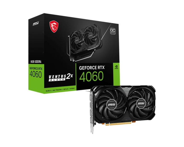 ����� ���  - MSI - Nvidia GeForce - RTX 4060 - VENTUS 2X BLACK 8G OC - 8GB