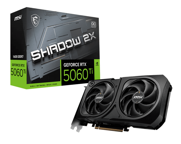  ����� ��� MSI- Nvidia GeForce - RTX� 5060 Ti Shadow 2X OC PLUS 16G