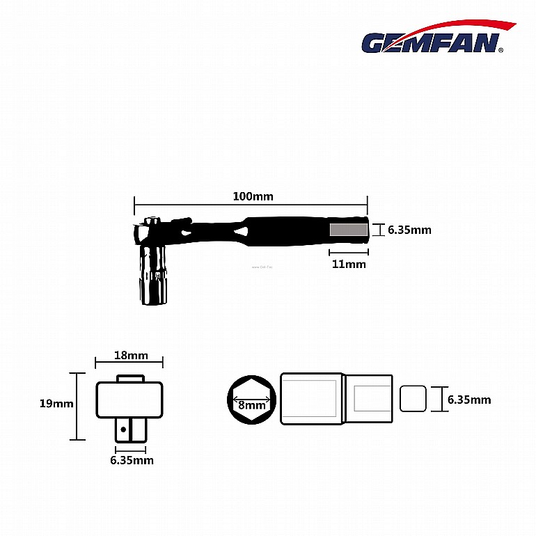 ���� ������ �����  - 1/4 8MM Ratchet Screwdriver Socket Wrench for Brushless Motor