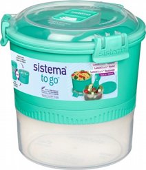 קופסת אוכל מחולקת בנפח 965 מ''ל Lunchstack מסדרת Sistema - To Go - צבע מנטה קופסת אוכל מחולקת בנפח 965 מ''ל Lunchstack מסדרת Sistema - To Go - צבע מנטה