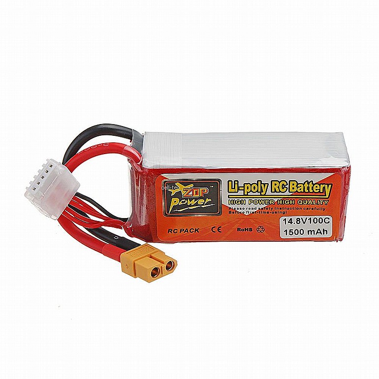 ����� - ZOP POWER 14.8V 1500mAH 100C 4S Lipo Battery With XT60 Plug