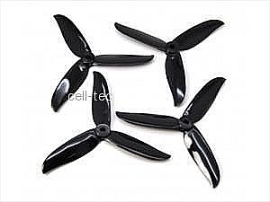 �� 4 ������ ��������� - 2 Pair DALPROP T5045C Cyclone 5 Inch 3 Blade Propeller Clover Prop Black