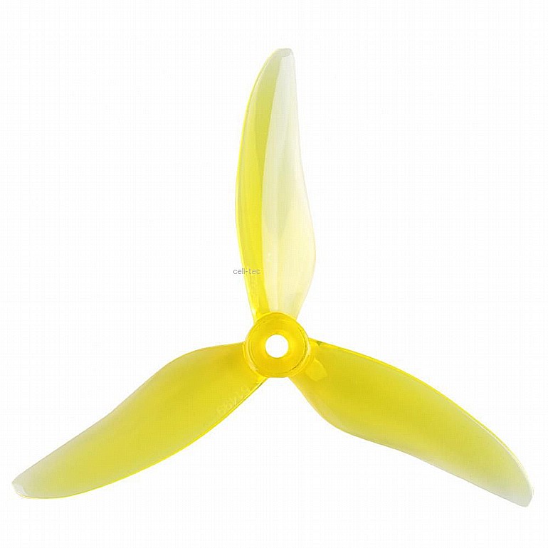 �� 4 ������ ��������� - Gemfan Hurricane Clear Yellow 51499 3-Blade FPV Quadcopter Propeller