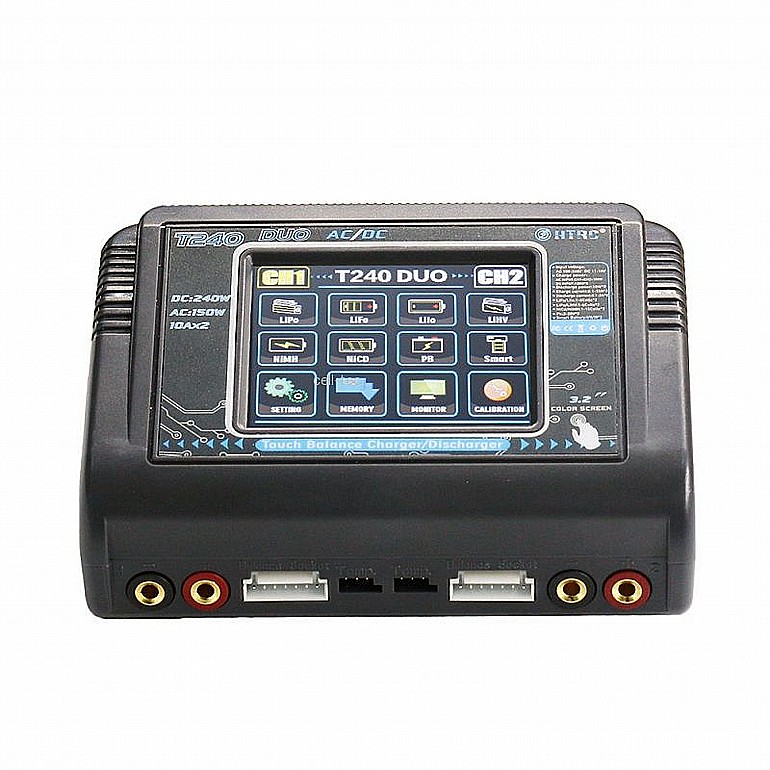 ���� ���� - HTRC T240 DUO AC 150W DC 240W 10A Touch Screen Dual Channel Battery Balance Charger Discharger 