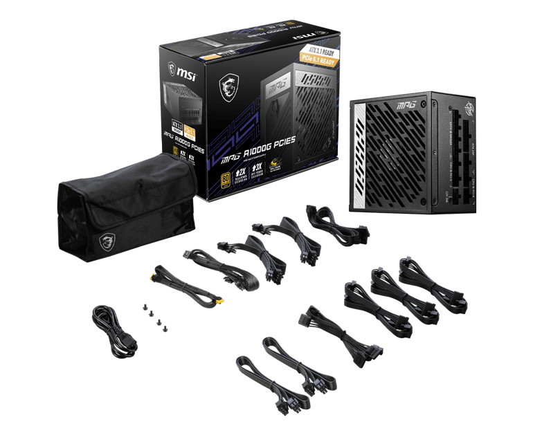 ��� �� ����� ����  MSI MPG A1000G PCIE5 80+ GOLD 4719072972196