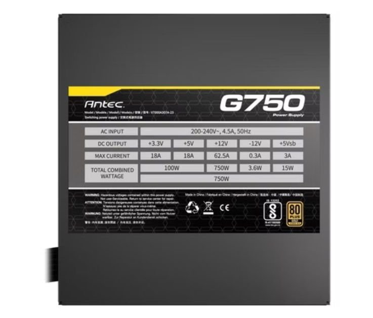 ��� �� ����� ����  ANTEC ATOM G750 Silent Fan Semi-Modular Gold 750W