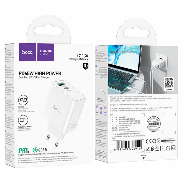 ��� �� / ���� HOCO C113A Awsome PD65W High Power Dual Port