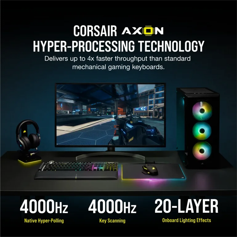 ������ ������ ������� CORSAIR K100 RGB Optical-Mechanical Gaming Keyboard  OPX Switch  �������