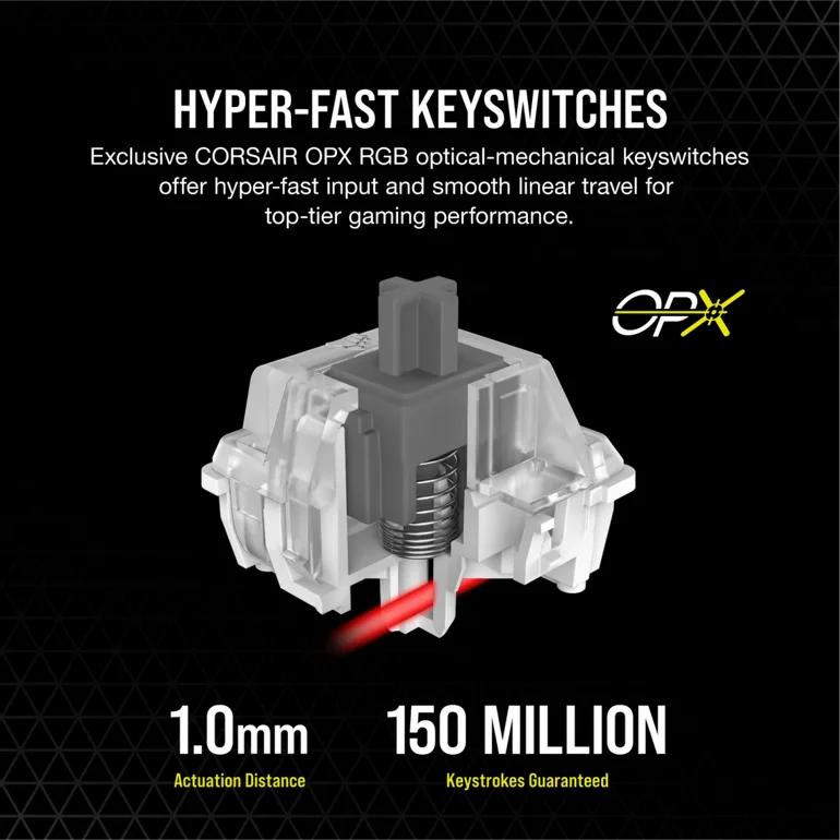 ������ ������ ������� CORSAIR K100 RGB Optical-Mechanical Gaming Keyboard  OPX Switch  �������