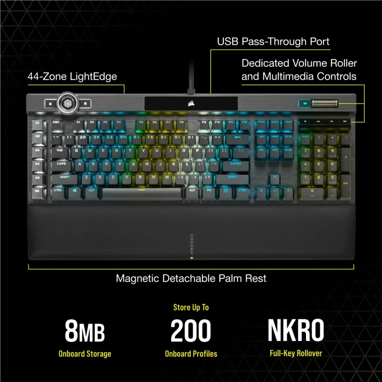 ������ ������ ������� CORSAIR K100 RGB Optical-Mechanical Gaming Keyboard  OPX Switch  �������