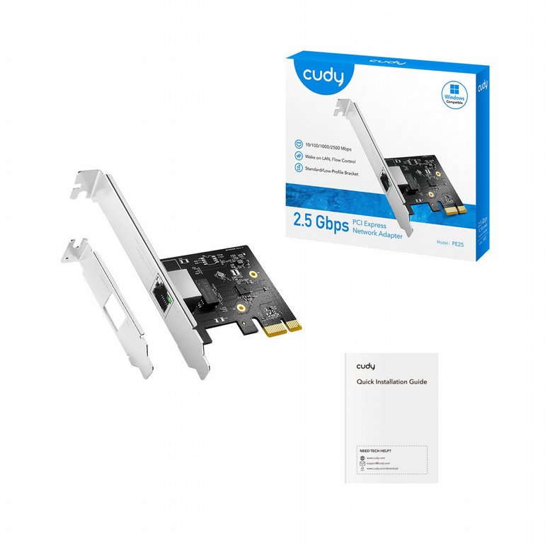 ����� ��� Cudy - PCIe 2.5 Gigabit Network Adapter - PE25 V2.0 - 10/100/1000/2500Mbps