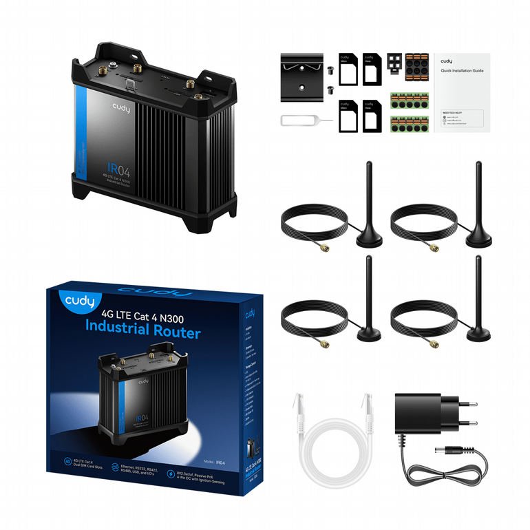 ����/����� ������ ����� CUDY Industrial Wi-Fi Router IR04 4G