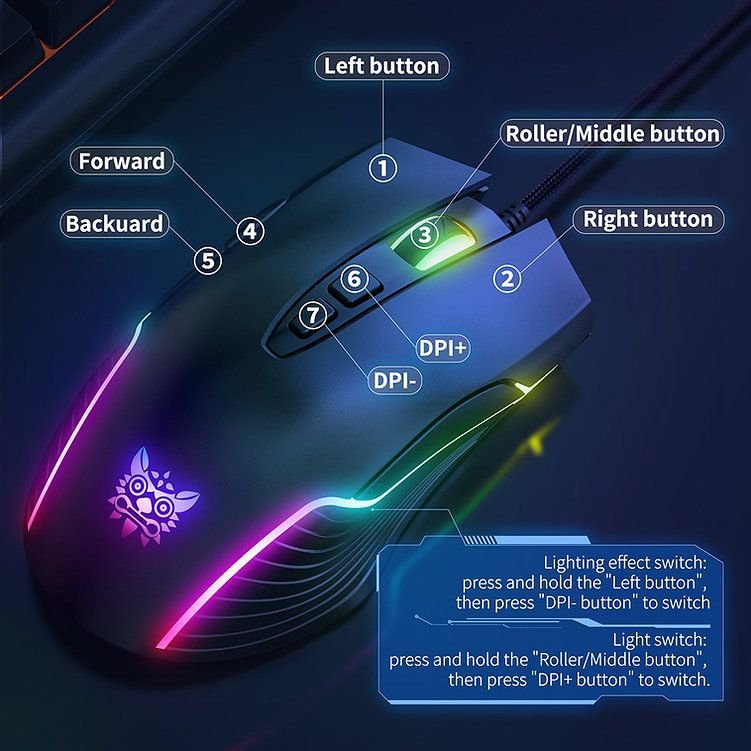 ���� ������� Onikuma - CW905 - Gaming Mouse RGB 