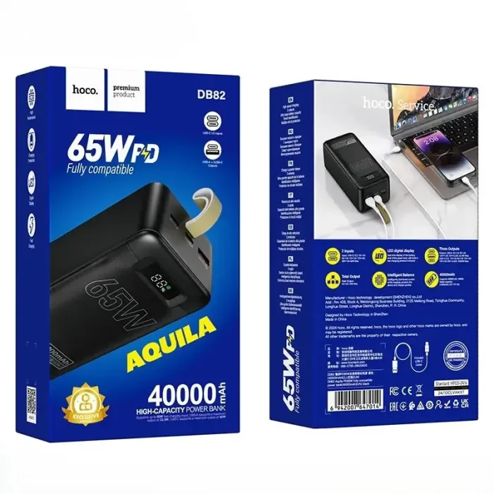 ����� ����� �����  Hoco DB82 Power Bank 65W 40,000mAh