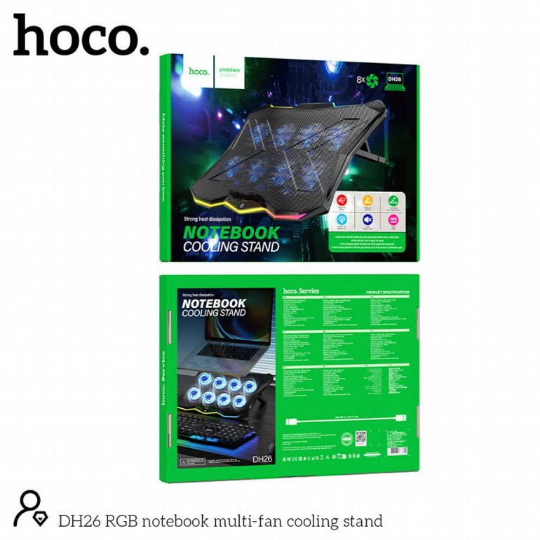 ���� ����� ����� ���� HOCO DH26 Pro RGB Multi-Fan Cooling Stand