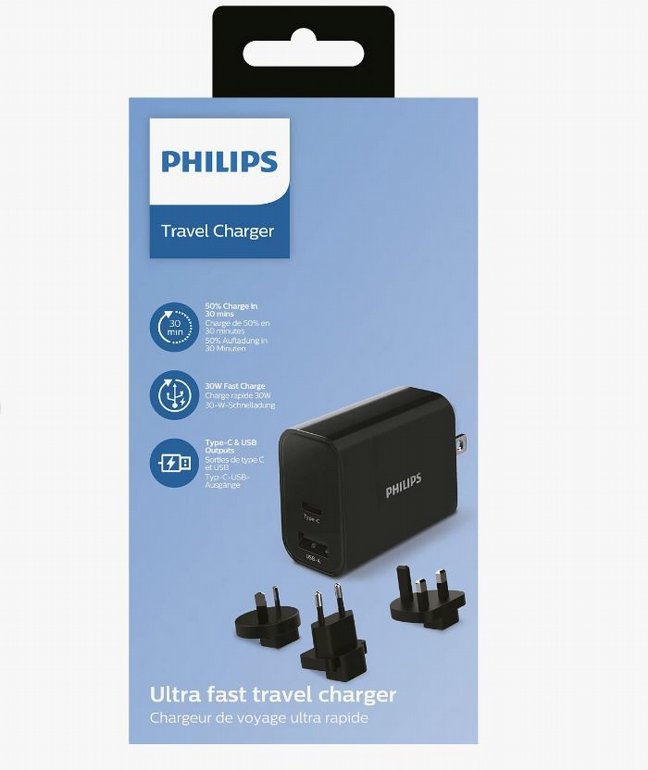 ���� Philips DLP2621T/00 � High-Performance 30W USB Travel Charger