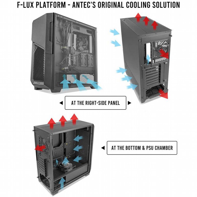 ���� ���� Antec - Dark Phantom - DP502 FLUX- Transparent Glass Side Panel