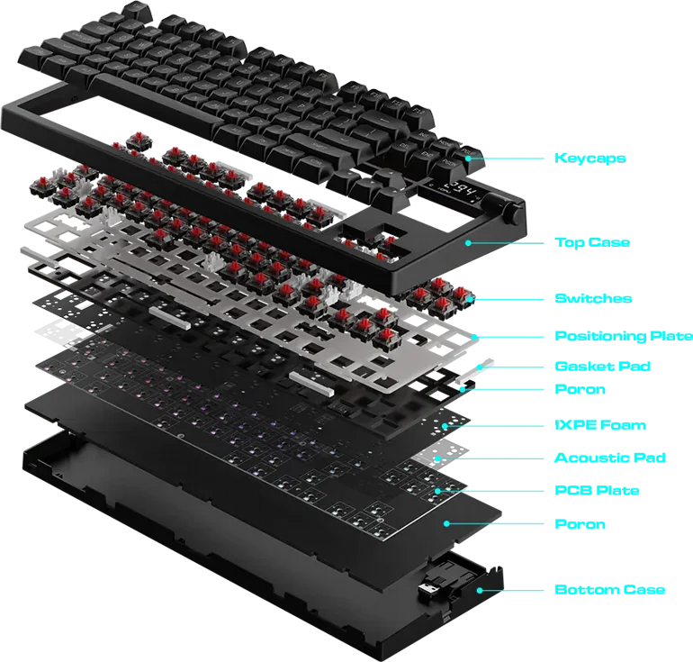 ������ Gamdias HERMES M7 Hybrid Wired+Wireless+BT [Red mechanical Switches] 