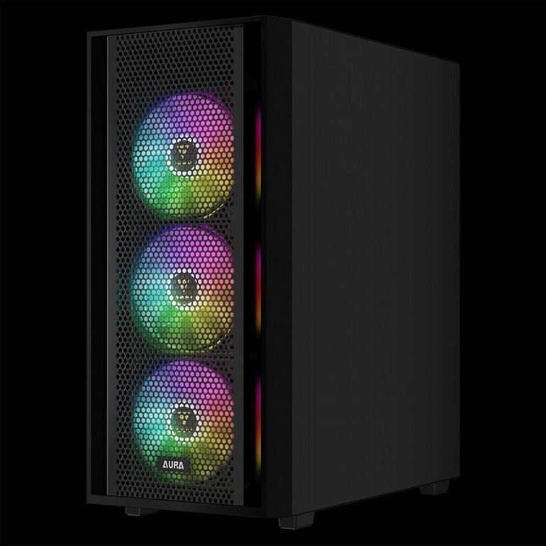 ���� ���� GAMEDIAS - AURA GC2 ELITE V2 - Transparent Glass Side Panel - Black