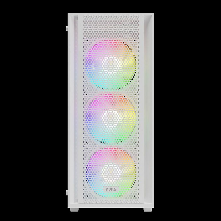 ���� ���� GAMEDIAS - AURA GC2 ELITE WH V2 - Transparent Glass Side Panel - Black