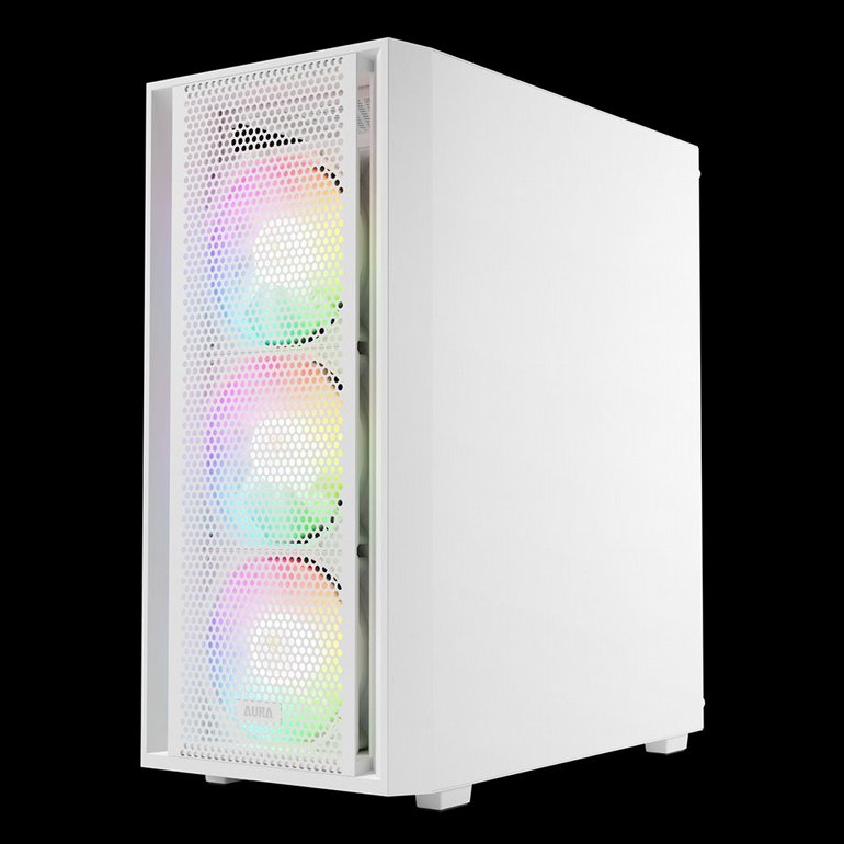 ���� ���� GAMEDIAS - AURA GC2 ELITE WH V2 - Transparent Glass Side Panel - Black