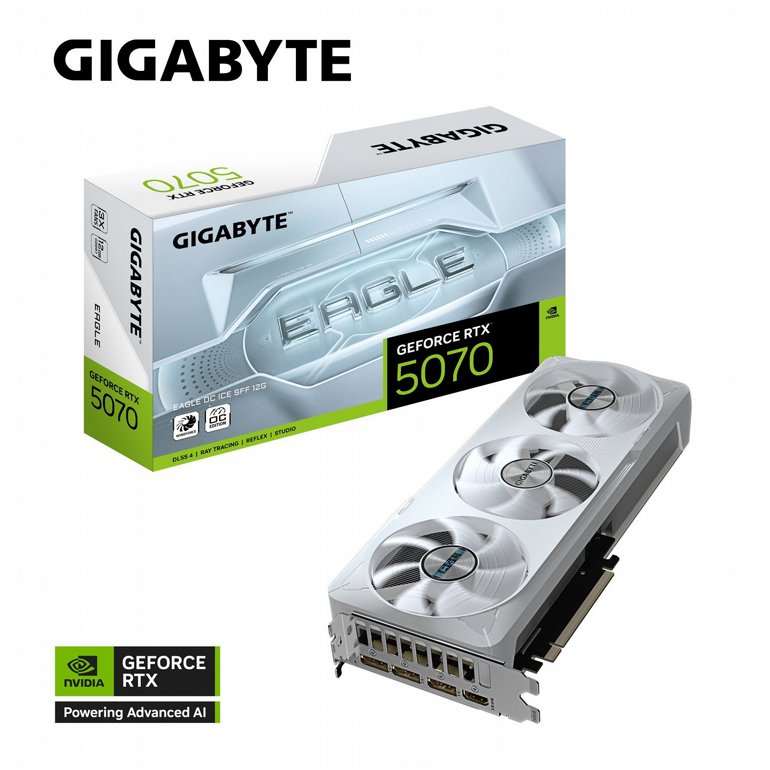 ����� ��� Gigabyte GeForce RTX 5070 12GB EAGLE OC ICE SFF GV-N5070EAGLEOC ICE-12GD