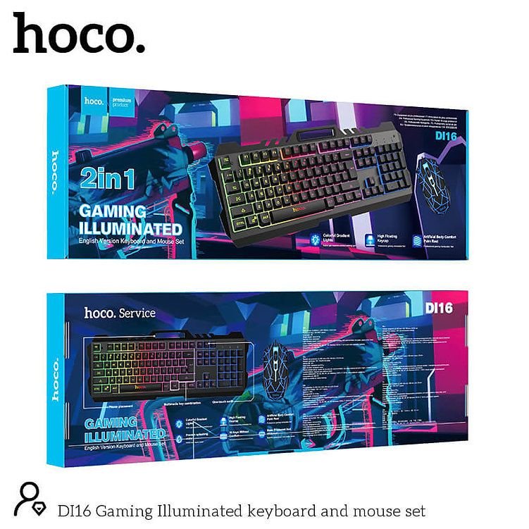 ��� ����� ����� ������� HOCO - DI16 Gaming Illuminated Keyboard and mouse set