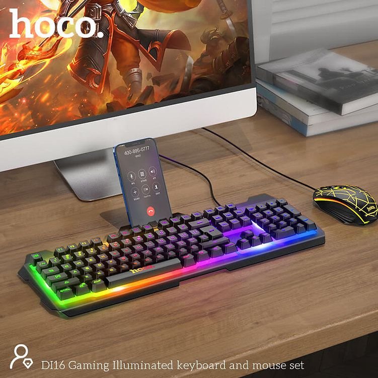 ��� ����� ����� ������� HOCO - DI16 Gaming Illuminated Keyboard and mouse set