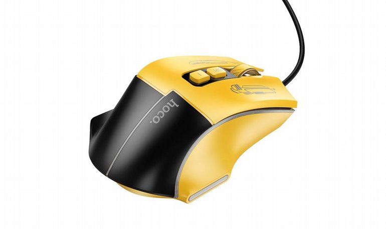 ���� ������� HOCO - GM31 - Overlord Luminous Gaming Wired Mouse - Yellow, Black