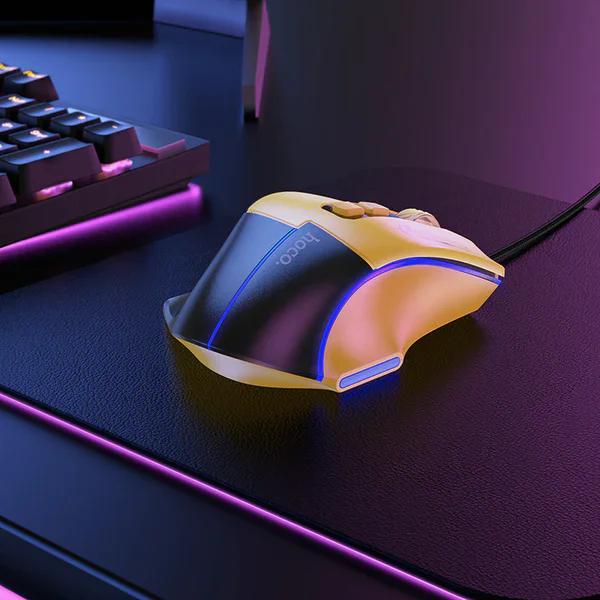 ���� ������� HOCO - GM31 - Overlord Luminous Gaming Wired Mouse - Yellow, Black