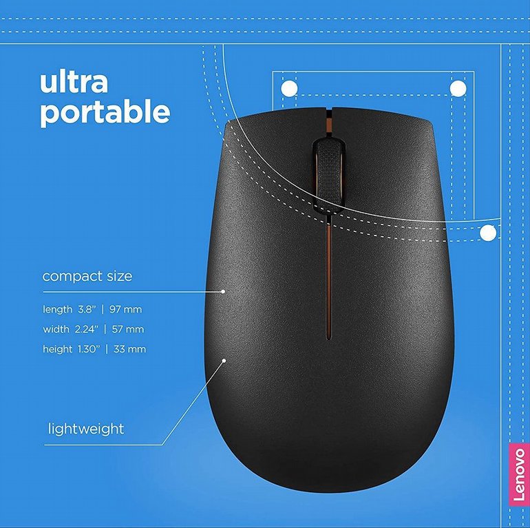 ���� ������  Lenovo - 300 - Wireless Compact Mouse ����