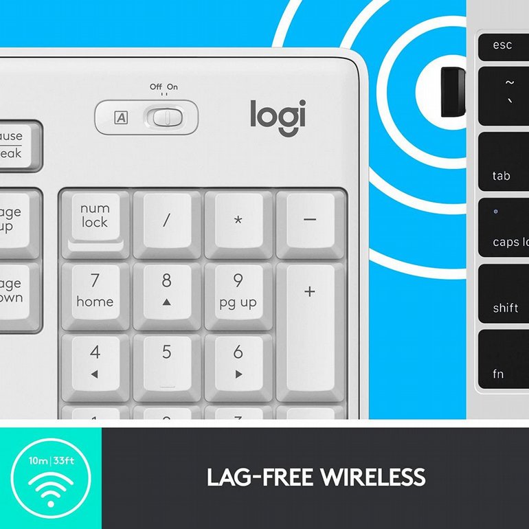 �� ������ ����� �����  Logitech - Silent Wireless Combo - MK295  White  (EN/HEB)