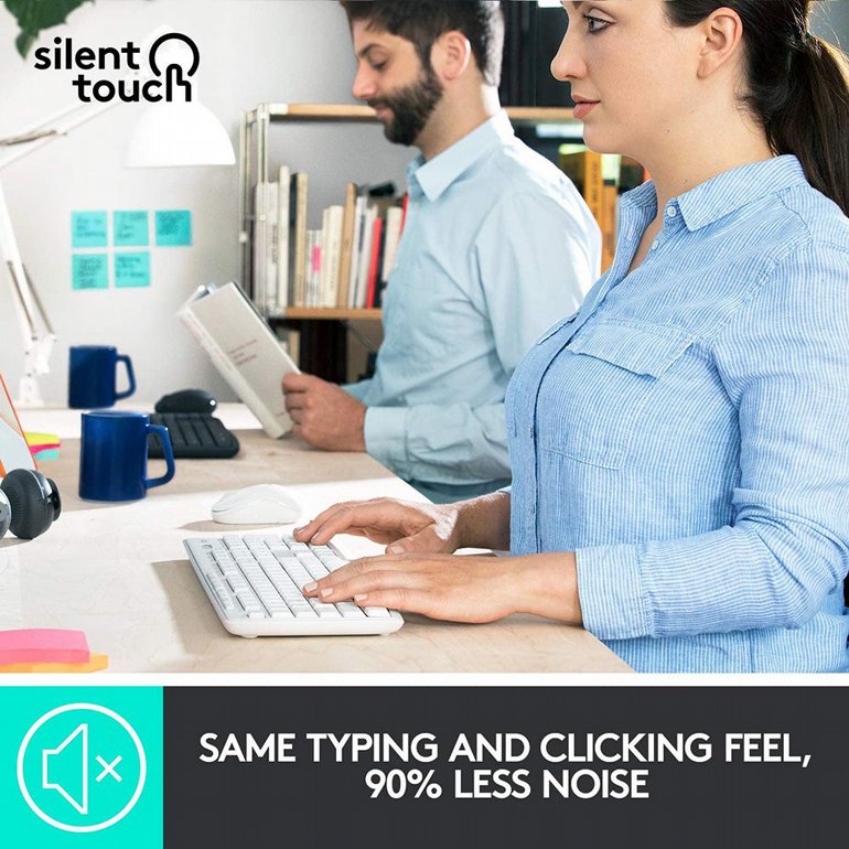 �� ������ ����� �����  Logitech - Silent Wireless Combo - MK295  White  (EN/HEB)