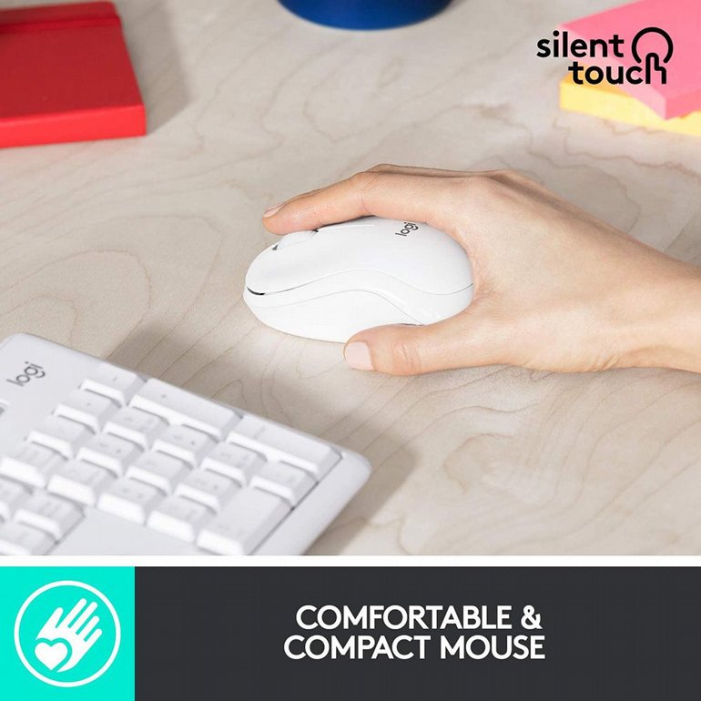 �� ������ ����� �����  Logitech - Silent Wireless Combo - MK295  White  (EN/HEB)