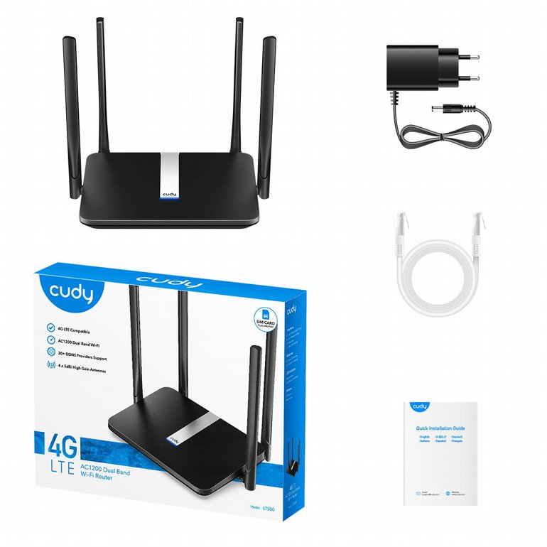 ��� ������ ������� Cudy - 4G LTE AC1200 Dual Band Wi-Fi Router - LT500 - 1200Mbps