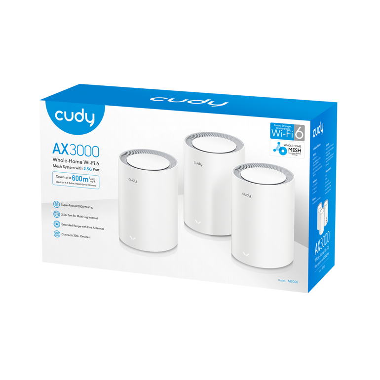 ��� ������ ����� ���� ����� MESH � M3000 2.0 AX3000 3-Pack Cudy ���