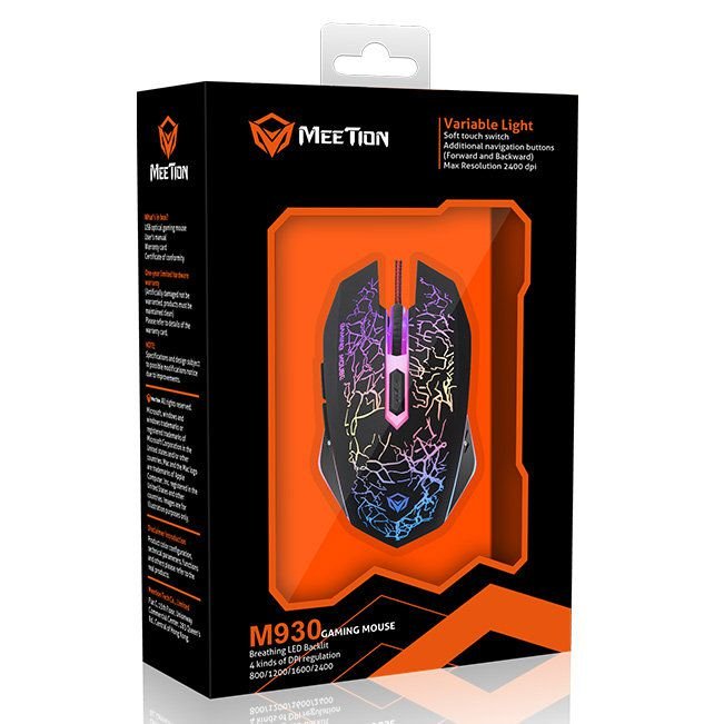 ���� MeeTion - M930 -  USB Wired Backlit Mouse