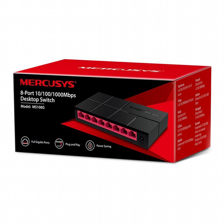 ��� ���� Mercusys - Switch - 8-Port Gigabit - MS108G