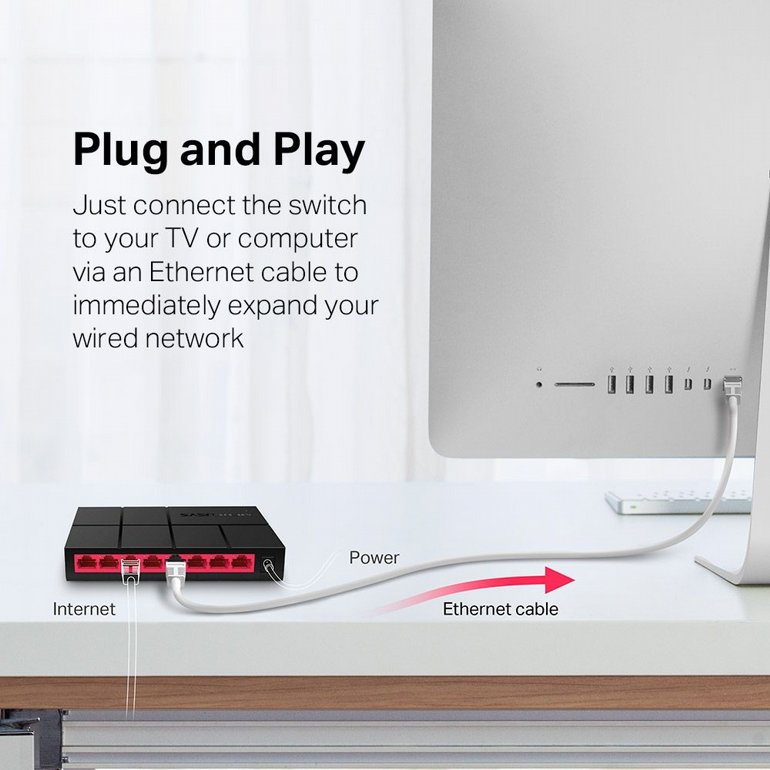 ��� ���� Mercusys - Switch - 8-Port Gigabit - MS108G