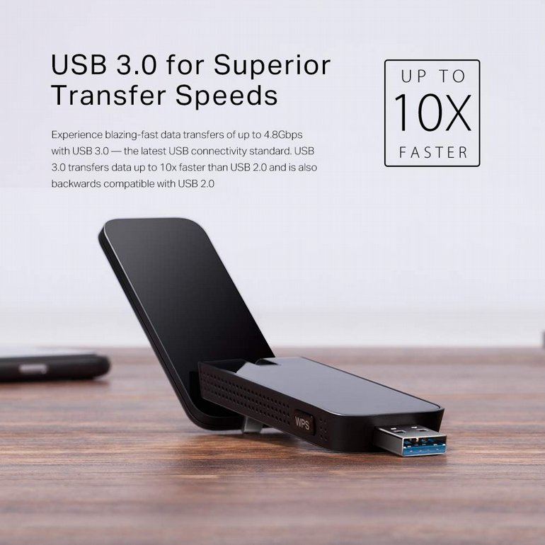 ����� ��� ������� TP-Link - Wireless Dual Band USB Adapter - T4U - AC1300
