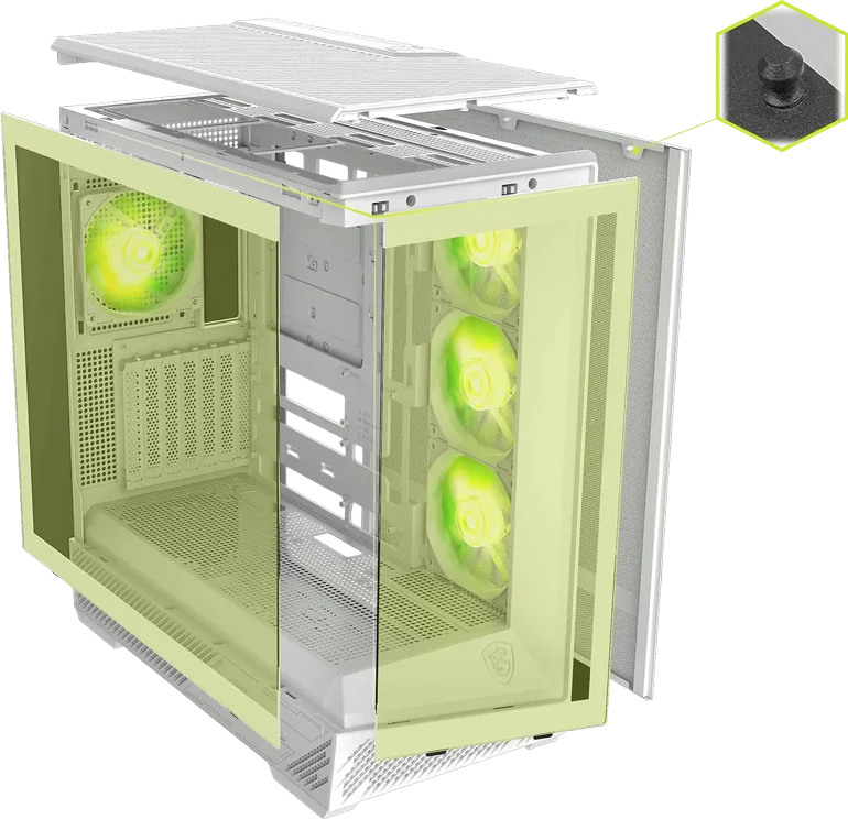 ���� ���� ���  MSI - MAG PANO M130R PZ WHITE - Transparent Glass  Panels