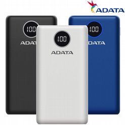 סוללת גיבוי ניידת ADATA AP20000QCD 20,000mAh Power Bank USB Black White Blue סוללת גיבוי ניידת ADATA AP20000QCD 20,000mAh Power Bank USB Black White Blue