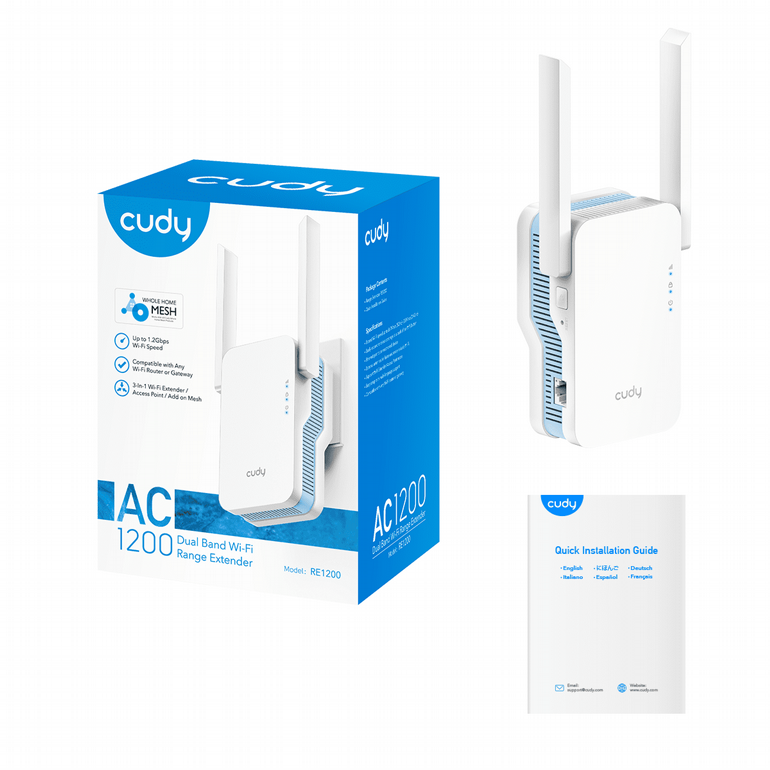 ����� ���� ������  CUDY RE1200 (V1.0) AC1200 Dual Band WiFi extender
