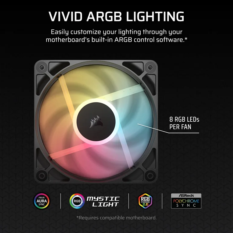 �� �������� Corsair RS120 ARGB 120mm PWM Fan 3x