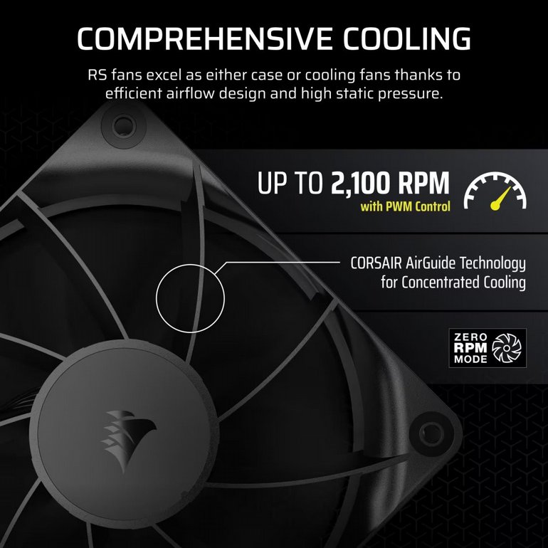 �� �������� Corsair RS120 BLACK 120mm PWM Fan 3x