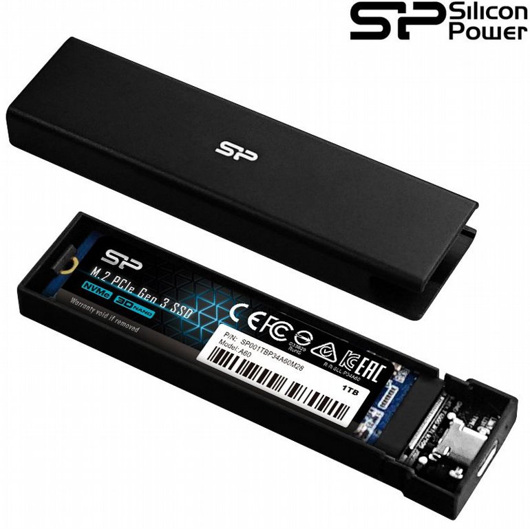 ���� ������ NVME SSD Enclosure - Silicon Power - PD60 - M.2 SSD Enclosure Type-C