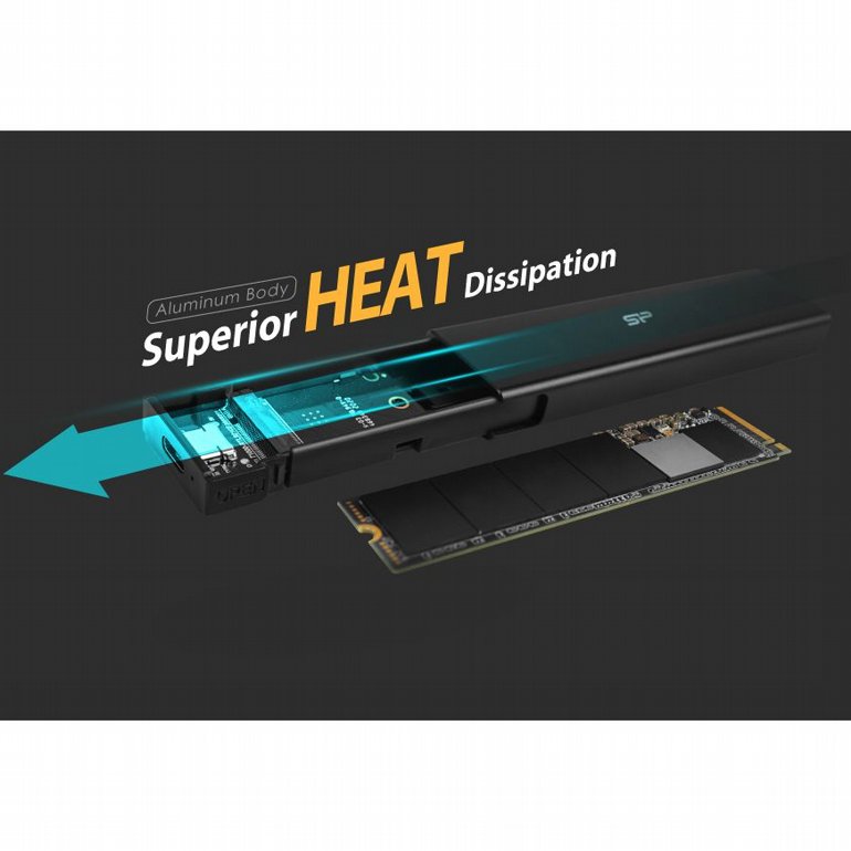 ���� ������ NVME SSD Enclosure - Silicon Power - PD60 - M.2 SSD Enclosure Type-C