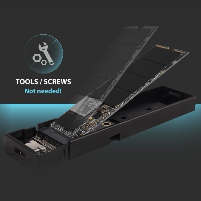 ���� ������ NVME SSD Enclosure - Silicon Power - PD60 - M.2 SSD Enclosure Type-C